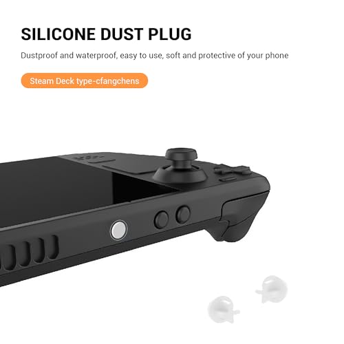 Image of For Steam Deck Accessories Kit, Includes Touchpad Sticker, Dust Filter Cover, Steam Deck Thumb Grip Caps, Silicone Dust Plugs, Protection Sticker Anti-Wear Deck Skin Set (Black, 28pcs /set)