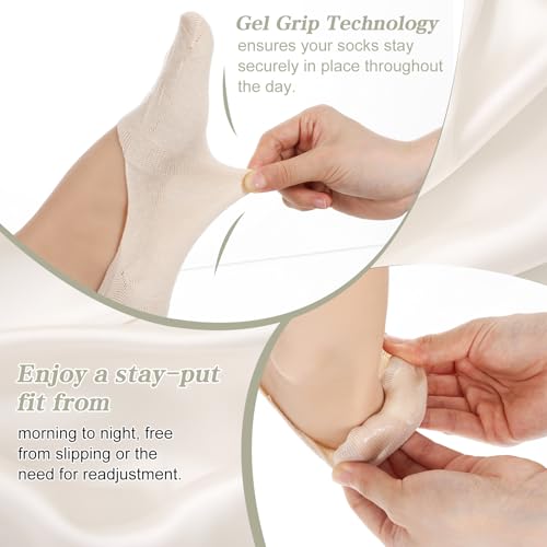 6 Pairs Womens Thin No Show Socks Low Cut No Show Flat Socks Breathable Cotton Flat Sock for Women Non Slip Causal Sock for Daily Wear Sport (Size 5-9)4