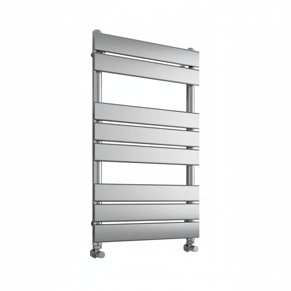 Greened House Chrome Richmond Heated Towel Rail Flat Panel Bathroom Towel Radiator Central Heating (, 400Mm W X 800Mm H)
