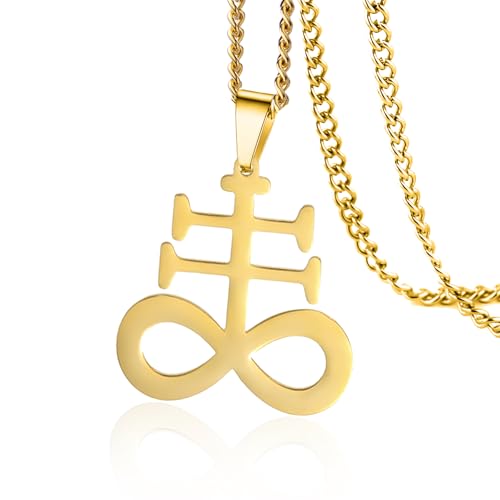 Collier croix de léviathan en acier inoxydable pour look gothique quotidien et concerts