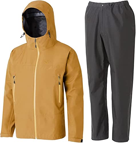 [ミズノ] レインウェア GORE-TEX グラウンド ジャケット 男女兼用 耐水圧30,000mm以上 透湿 20洗耐久撥水 B2JE2A01 50ブロンズ M+ グラウンド パンツ B2JF2A01 チャコールブラック M