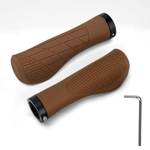 Adiwo Ergonomiczne uchwyty na kierownicę rowerową, antypoślizgowe, szybki montaż, do rowerów trekkingowych, wyścigowych, miejskich, składanych, górskich, typ A, kolor brązowy