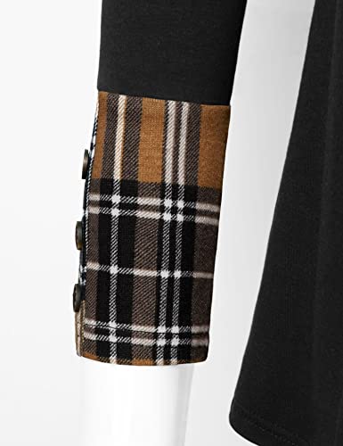 Winter Tunic Tops,Messic V Neck Trendy Ladies Sweatshirts Women's Cotton Fall Dressy Sweaters Long Sleeve Swing Leggings Shirts Plus Size Maternity Christmas Tops Fancy Work Blouse Black Coffee Medium #TOP4