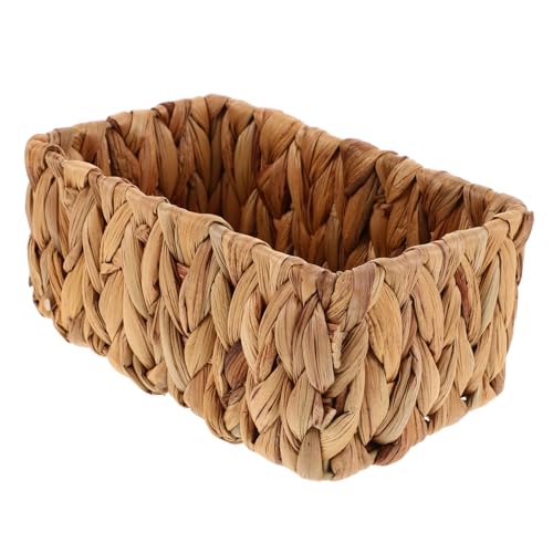 Hemobllo Cesta de almacenamiento tejida cesta de cuerda contenedor de almacenamiento rectangular cestas de almacenamiento para estantes toalla Brown