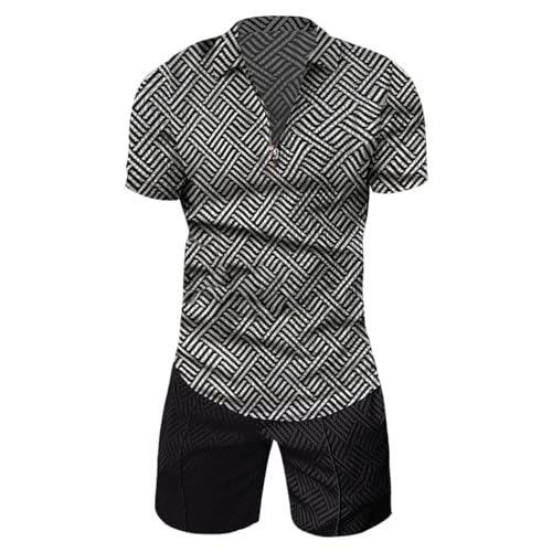 Mens Short Sets 2 Piece Outfits Matching Polo Shirts and Shorts Set Tracksuits3