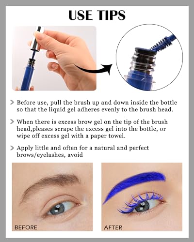 Eyebrow Mascara Gel, Eye Brow Glue, Long-lasting Waterproof Quick Drying Red Tinted Brow Gel Colored Mascara, Tinted Eyebrow Filler, Volumizing Enhance Brow Mascara for Women-09 Red - Image 5