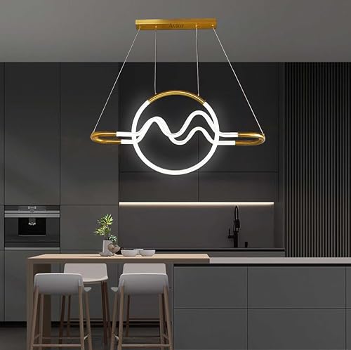 Image of Avior Modern LED Chandelier, Creative 3 Ring Pendant Lamp with Height-Adjustable Pendant Light, Living Room Chandelier, Bedroom, Dining Room Pendant Light (Ch27)