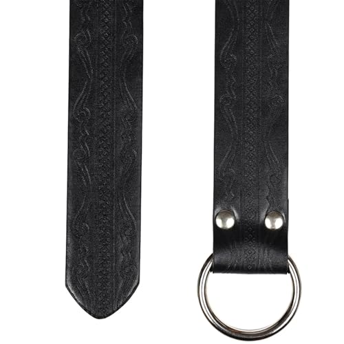 Medieval Belt for Men Belt Embossed PU Leathers O Rings Belt Vintage Costume3