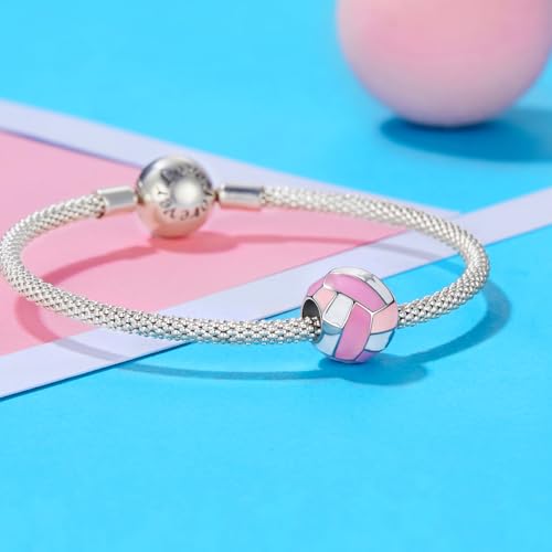 Abalorios de voleibol de plata 925 compatible con pulsera Pandora 5