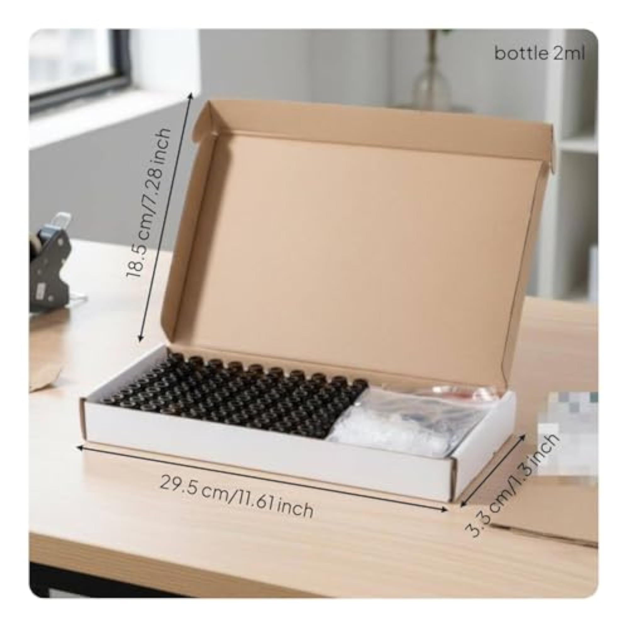100pc Mini Amber Glass Bottle Travel Size Vial Set