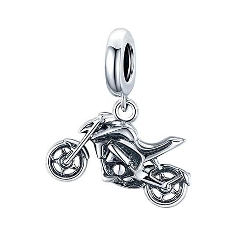 HMMJ Women's 925 Sterling Silver Creative Bicycle Motorcycle Series Bead Charms, Diy Handmade Pendant for Pandora Troll Chamilia Biagi or Other Styles of European Bracelet and Necklaces (Color : C) Cover
