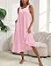 Rubehoow Women's Sleeveless Nightgown Old-fashion Floral Print Moo Moo Sleep Dress with Button Down (Pink, L)