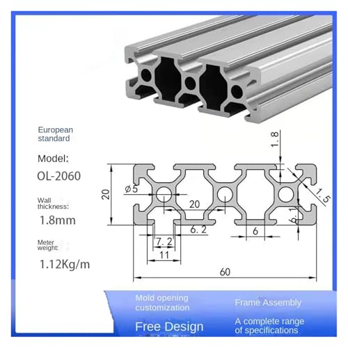 Guía lineal de perfil de aluminio ranura en T 2060 de 600mm para proyectos CNC 2