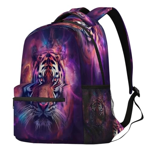 Sac à dos d'école enfant et adulte imprimé tigre pour ordinateur portable