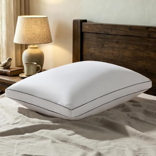 Image of Hybrid Pure Original Microfiber Pillow|Down Pillow For Sleeping|Soft Support For Side,Back And Stomach Sleepers,Medium Firm,Neck Supportive Pillow, Size 17X27 Inch Set Of 1, White (Set Of 1 Pc)