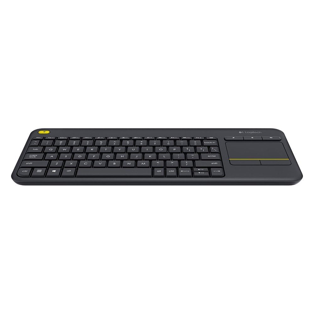 Logitech Wireless Touch K400 Plus With 3.5-inch Multi-Touch Touchpad, Quiet Keys, 33 ft. Range, Plug-and-Play (Renewed)