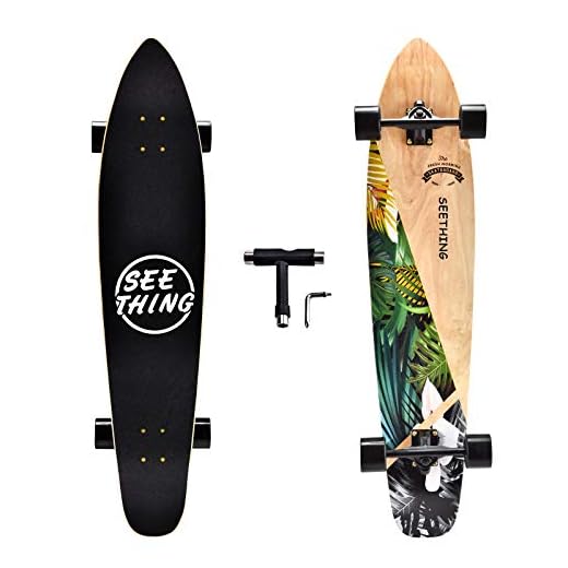seething 42 Inch Longboard Skateboard Complete Cruiser,The Original Artisan Maple Skateboard Cruiser for Cruising, Carving, Free-Style and Downhill(Jungle)
