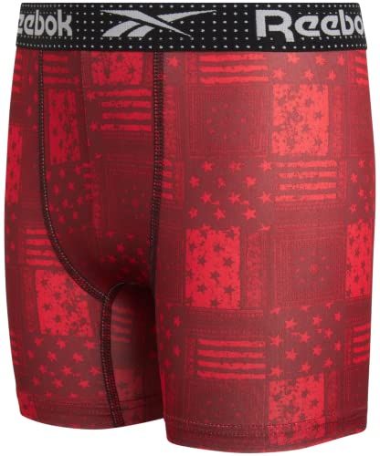 Reebok Boys' Underwear - Performance Boxer Briefs (8 Pack), Size X-Large, Red/Black/Navy/Black #TOP4