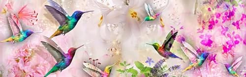 Peinture diamant colibri anti stress grand format pour adulte