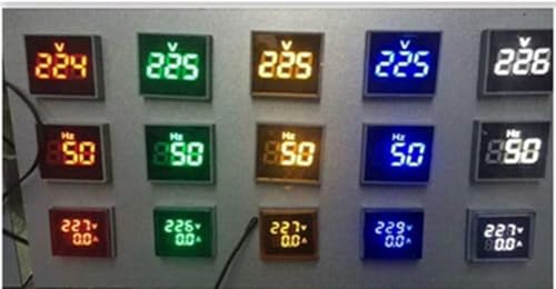 Image of Blackt Electrotech (BT71RYB): 3pcs Digital Display AC Voltage Indicator, 22mm Square Head LED Voltmeter (Green, Red, Yellow) AC 50-500V