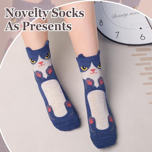Image of Chalier Womens Funny Socks Cozy Cute Printed Patterned Fun Socks Novelty Cat Dog Socks for Women