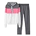 Produktbild Sllowwa Damen Sportanzug Traingsanzug Jogginganzug Kapuzenpullover Lange Ärmel Zipper Top + Lange Hose Sportswear Bekleidungsset Sport(Grau,XL)