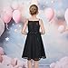 Sunny Fashion Girls Dress Lace Overlay Spaghetti Strap Flared Back Bow Party Recital Size 8 Black