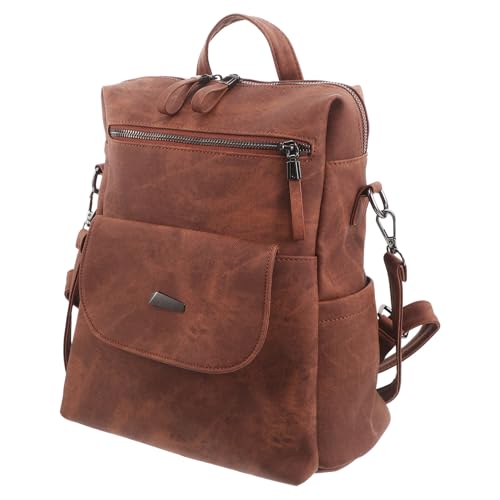 Sac à dos femme imperméable 15l convertible sac à main bandoulière caramel