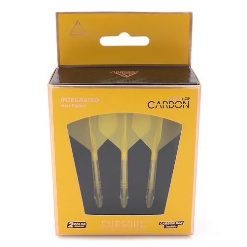 CUESOUL ROST T19 Carbon Integrated Dart Shaft and Flight,Big Standard Shape,Yellow flight and yellow shaft,Set of 3(CS-AK57DB7-4) - Image 4