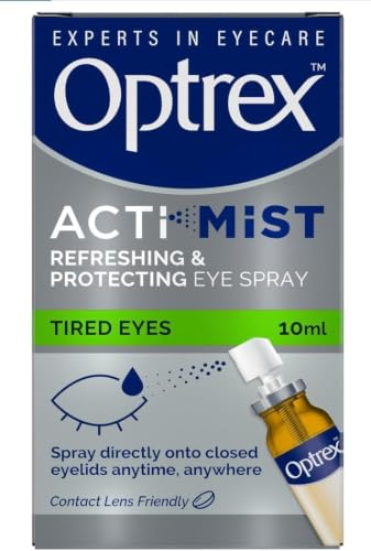 Optrex Actimist 10 ml Eye Spray - Relieves Tired Strained Dry Eyes Reduces Moisture Loss Provides Fast Cooling And Long-Lasting Relief For Irritations & Inflammations