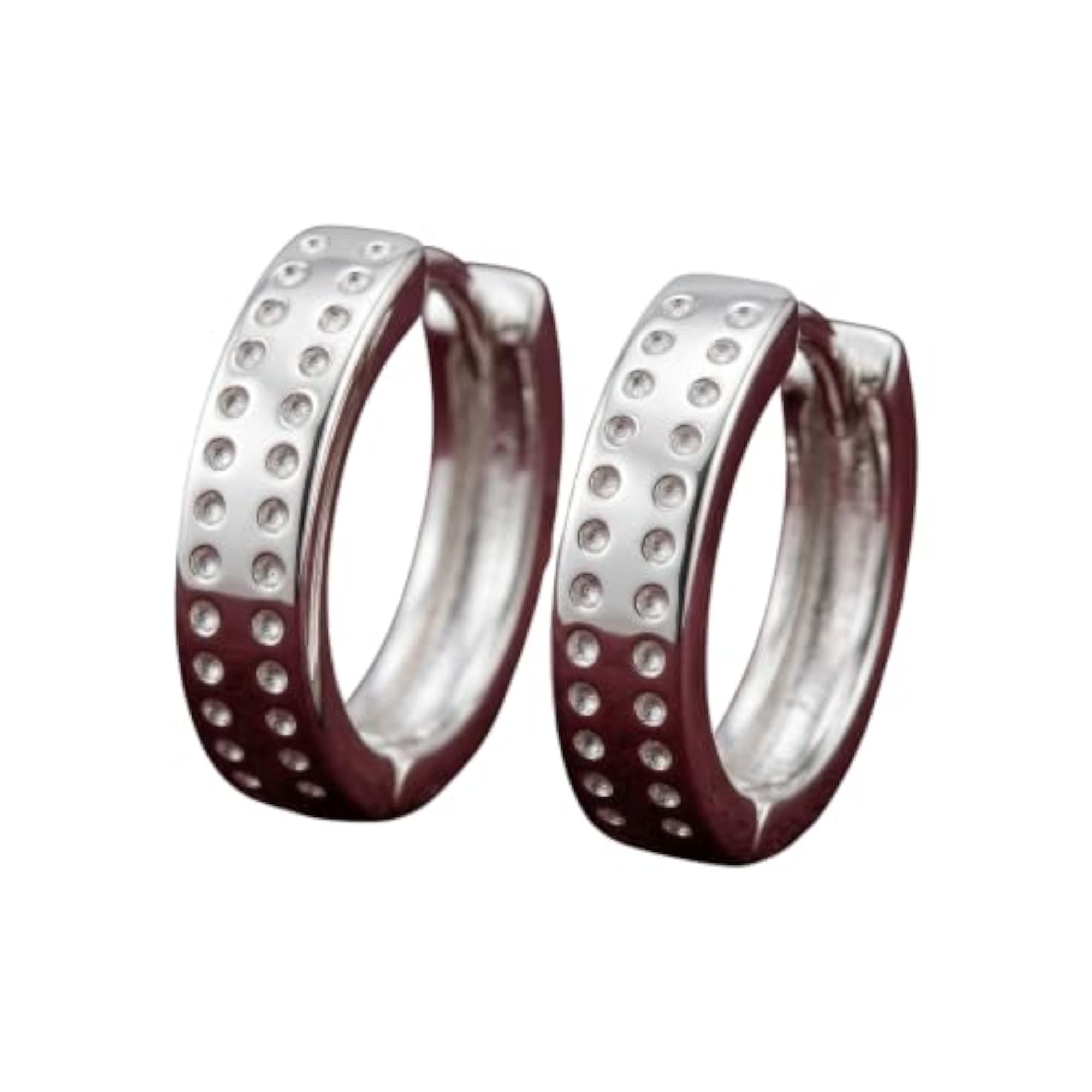 Women's Luxe Dual-Row Dotted 925 Sterling Silver Hoop Earrings