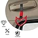Sandfren 2PCS Car Devil Heart Handle Ring, Cute Heart-Shaped Vehicle Rear Bumper Waring Loops, Automotive Grab Handle Strap Drift Charm Decoration, Universal Fit (Red/Black)