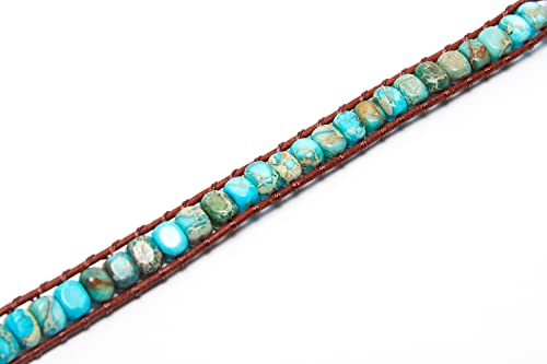 Image of 7 Chakra Bracelet Bohemian Handmade Leather Wrap Healing Protection Natural Stone Yoga Beaded Bracelets Boho Friendship Jewelry