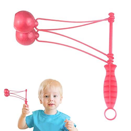 Virtcooy Juguete Clackers,Bola en un Cuerda - Bola colisión oscilante, Juguete elástico Juego sensorial Luminoso con Cuerda elástica para Juguetes Peluche Carnaval