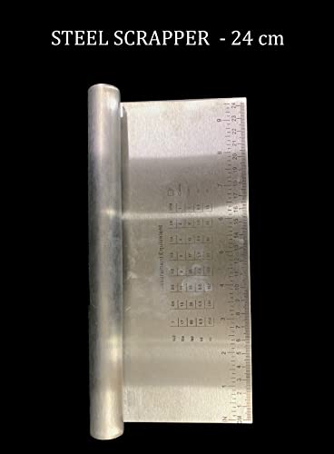Image of Cake Decor Stainless Steel Large Dough Scrapper with Stainless Steel Handle - 24 cm