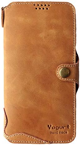 Yogurt for Huawei Nova 3E / P20 Lite (5.84") Genuine Leather Wallet Case Cover Handmade Brown