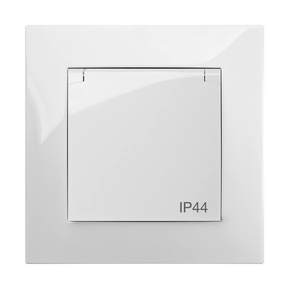 Carla 5901752634961 1-Way Socket with Hinged Lid and Panels White 1736-10 Elektro-plast White, Black - Image 2
