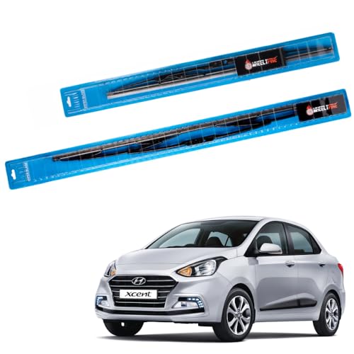 Image of Windshield Car Wiper Blades Metal Frame Water Repellant Cleaning Wiper Blades Refills Best for Hyundai Xcent (2014 Onwards) Dr 22 inch /Pa 16 inch