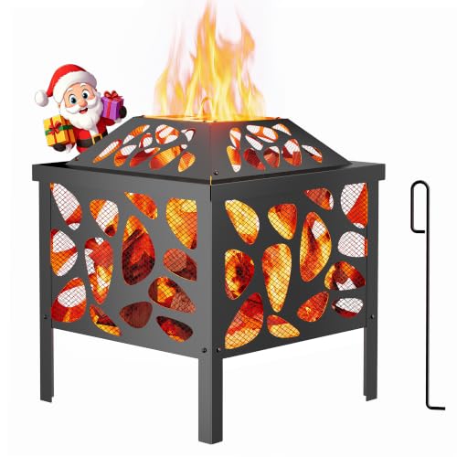 15.7" Small Fire Pit with Mesh Guard