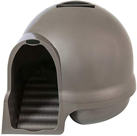Petmate Booda Clean Step Cat Litter Box Dome (Made in the USA with 95% Recycled Materials)- Brushed Nickel
