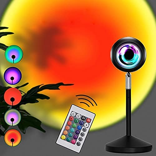 Sunset Lamp Projector, Rainbow Projection Night Light, 16 Colors with