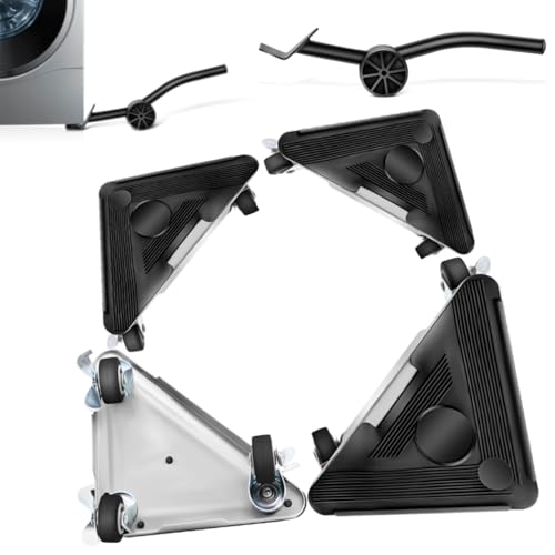 Consejos para Comprar base para refrigerador walmart que Puedes Comprar On-line. 41 Metal Diseño - JYYBN Base para Lavadora con Ruedas y Barra de Palanca, 360° Ruedas Grande para Lavadora con Frenos, 700KG Carga Ruedas para Refrigerador Muebles Pesados