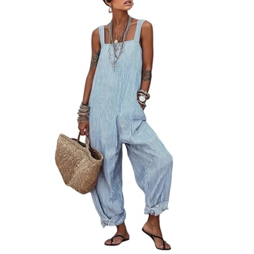 Overol a rayas para mujer que soluciona tu look casual de verano 4