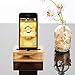 UnnFiko Wooden Sound Amplifier Stand Holder for iPhone, Natural Loudspeaker Mini Megaphone Cell Phone Stand (Square)