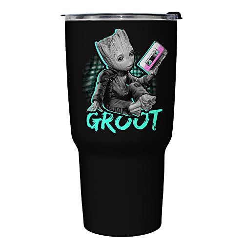 Marvel Neon Baby Groot 27 oz Stainless Steel Insulated Travel Mug, 27 Ounce, Multicolored - image 1