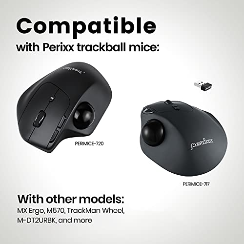 Image of Perixx PERIPRO-303GBK Small Trackball, 34mm Replacement Ball for PERIMICE-517 /520 /717 /720 and M570, Glossy Black