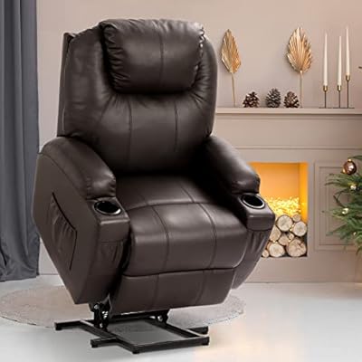 MAGIC UNION Grid Lift Chairs for Elderly Chair Assist for Elderly Living Room Recliner Chair Massage Lounge Chair Indoor Bedroom Electric Recliners Leather Chairs on Clearance by MAGIC UNION