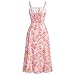 IBTOM CASTLE Corset Dress for Women Formal: Women's Summer Floral Spaghetti Strap Sleeveless Bustier Boho Long Flowy Slit Wedding Engagement Dresses Pink Floral XS