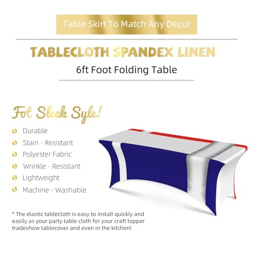 Nappe table extensible 1,8m drapeau français élasthanne lavable fête mariage - 6
