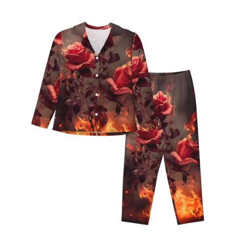 Pyjama manches longues boutonné femme noir pour des soirées cocooning chic